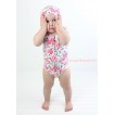 Valentine's Day Plain Style Light Pink Rose Fusion Baby Jumpsuit & Cap Set TH544